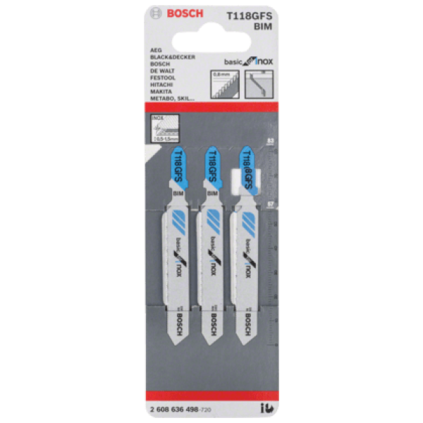 T 118 GFS Basic for Stainless Steel Jigsaw Blade - Bosch Professional